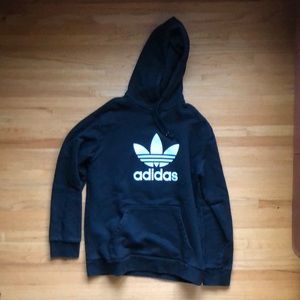 Adidas trefoil black hoodie size medium.